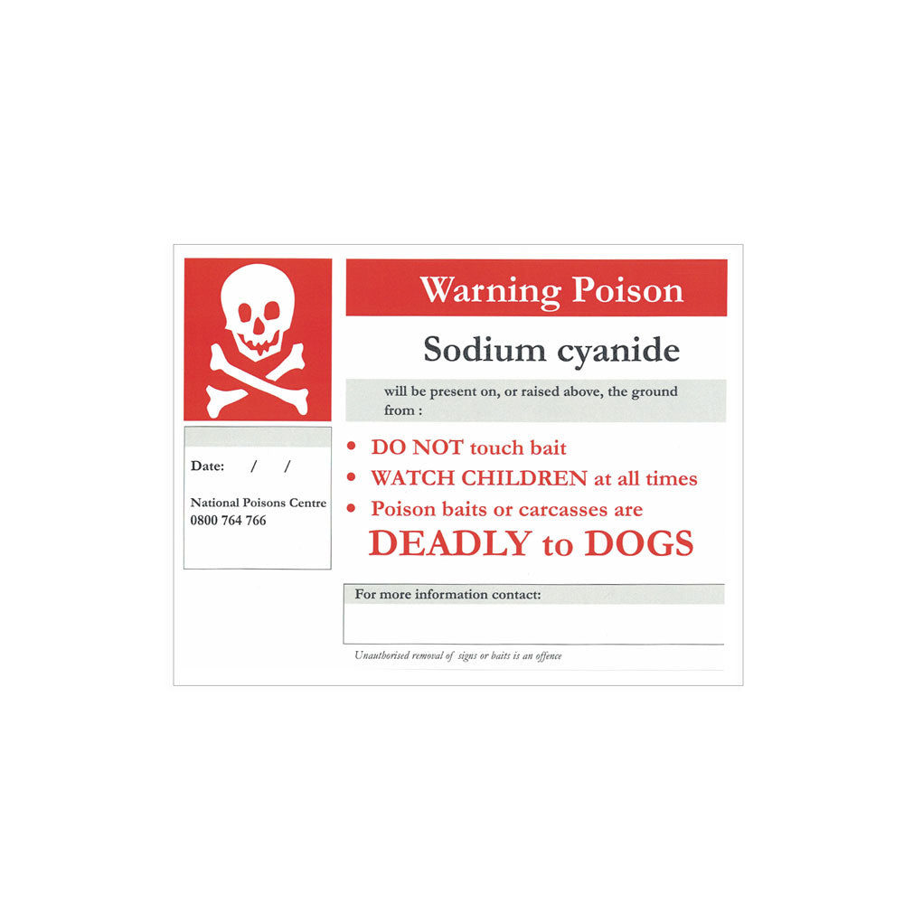 Sodium Cyanide Warning Sign