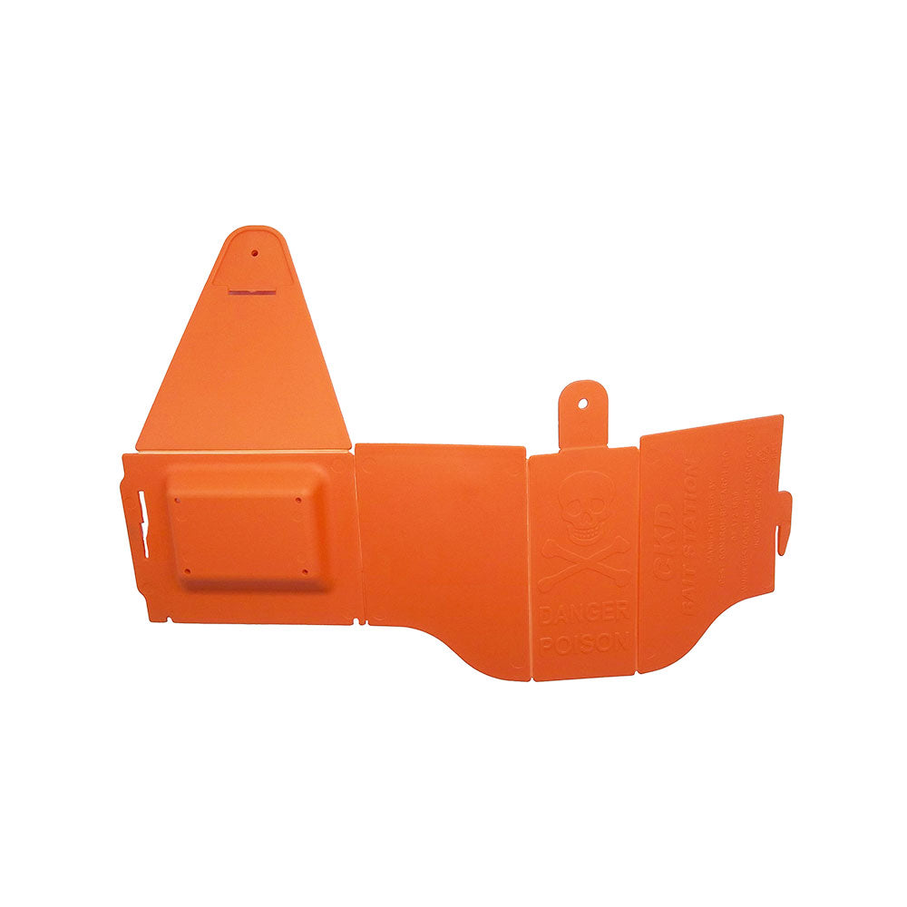 Complete Knock Down (CKD) bait station unfolded